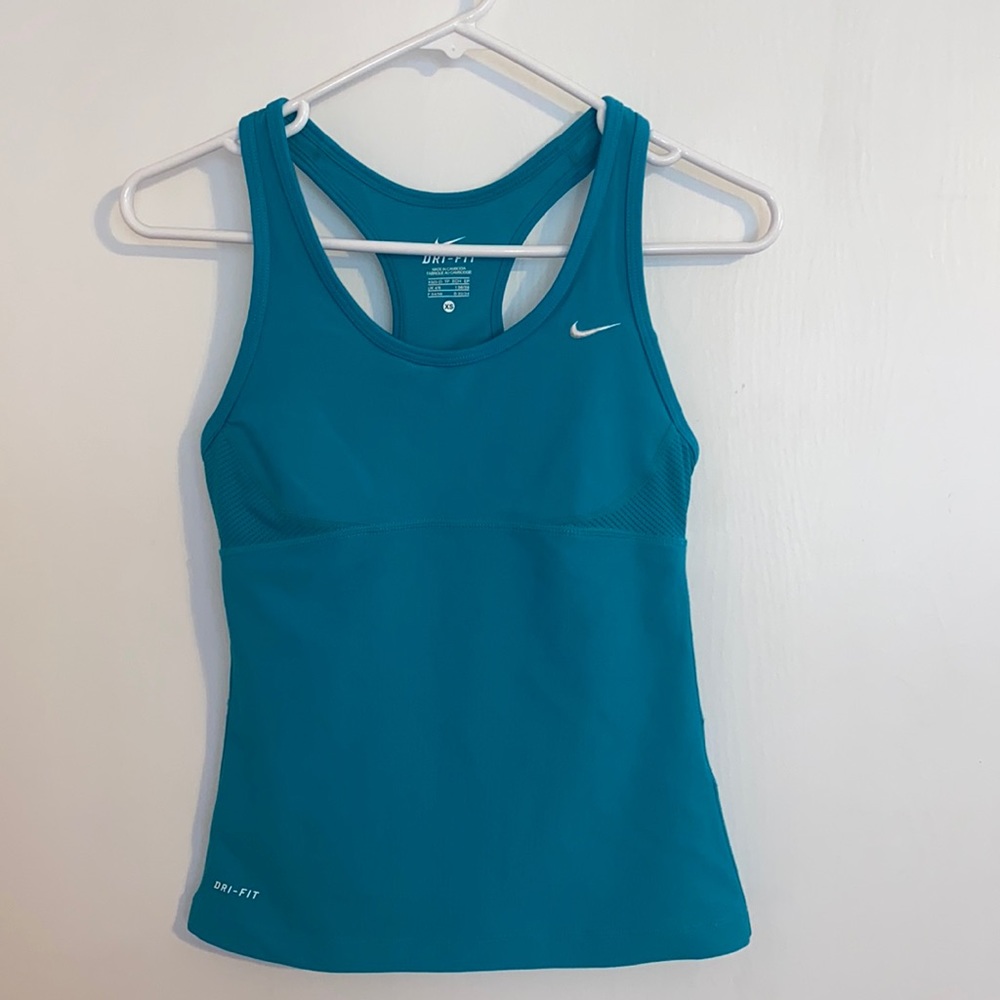 Nike DRI-FIT Racerback sleeveless athletic sports bra tank top (turquoise)